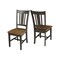 International Concepts San Remo Splatback Chair, Set of 2 Chairs, Hickory/Washed Coal C45-10P - alternate 2